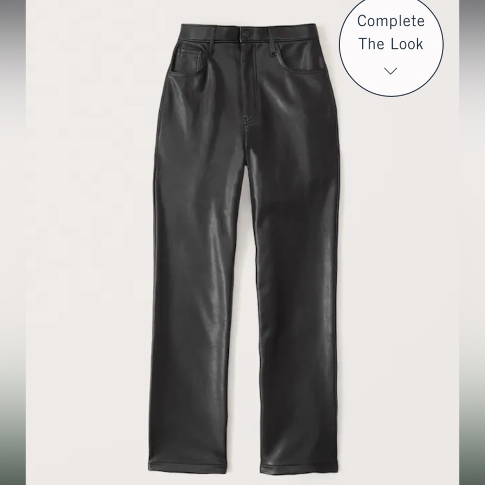 NWOT Abercrombie & Fitch Straight Leg Leather pants (curve love edition)